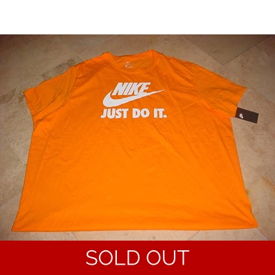 Nike Futura JDI Just Do It Logo T-Shirt Orange 4XL